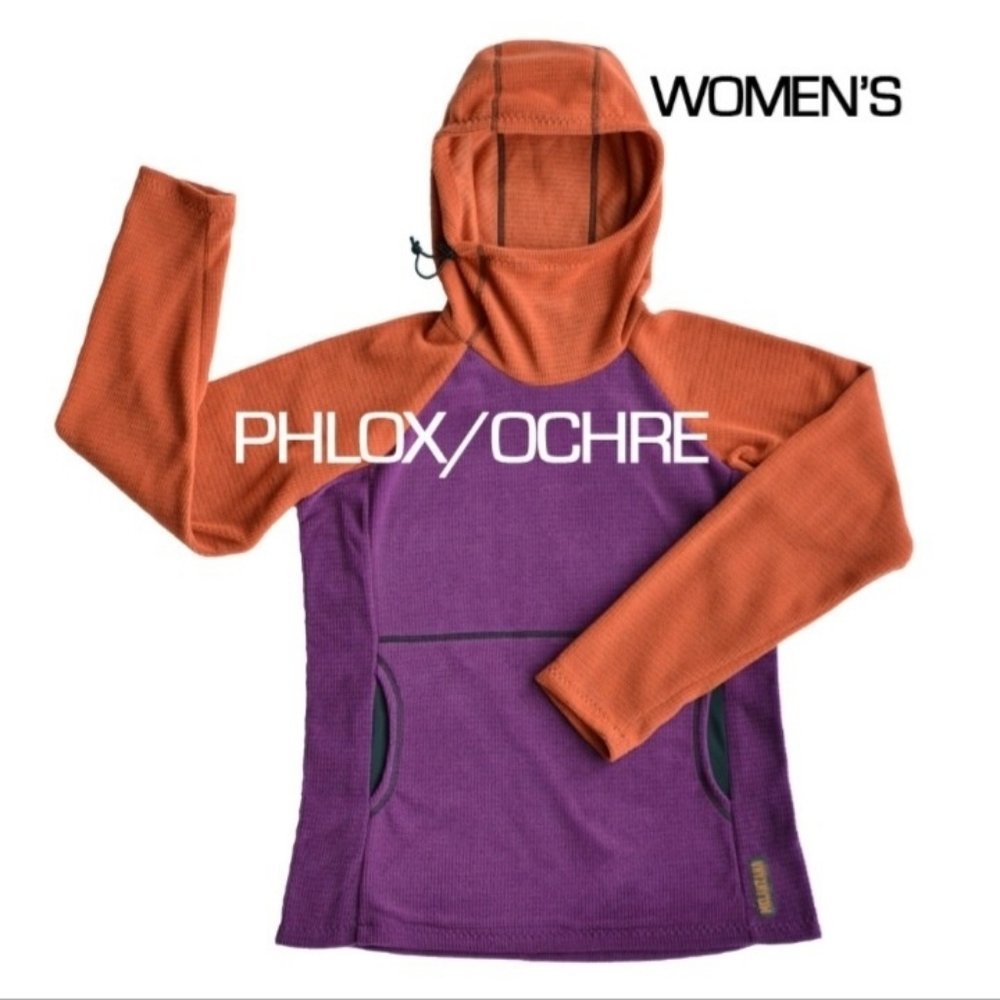 MELANZANA Purple Orange Microgrid Hoodie MEDIUM